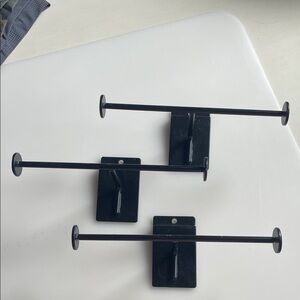 Black Wall-Mounted/Slat Wall Display Hooks Set of 3